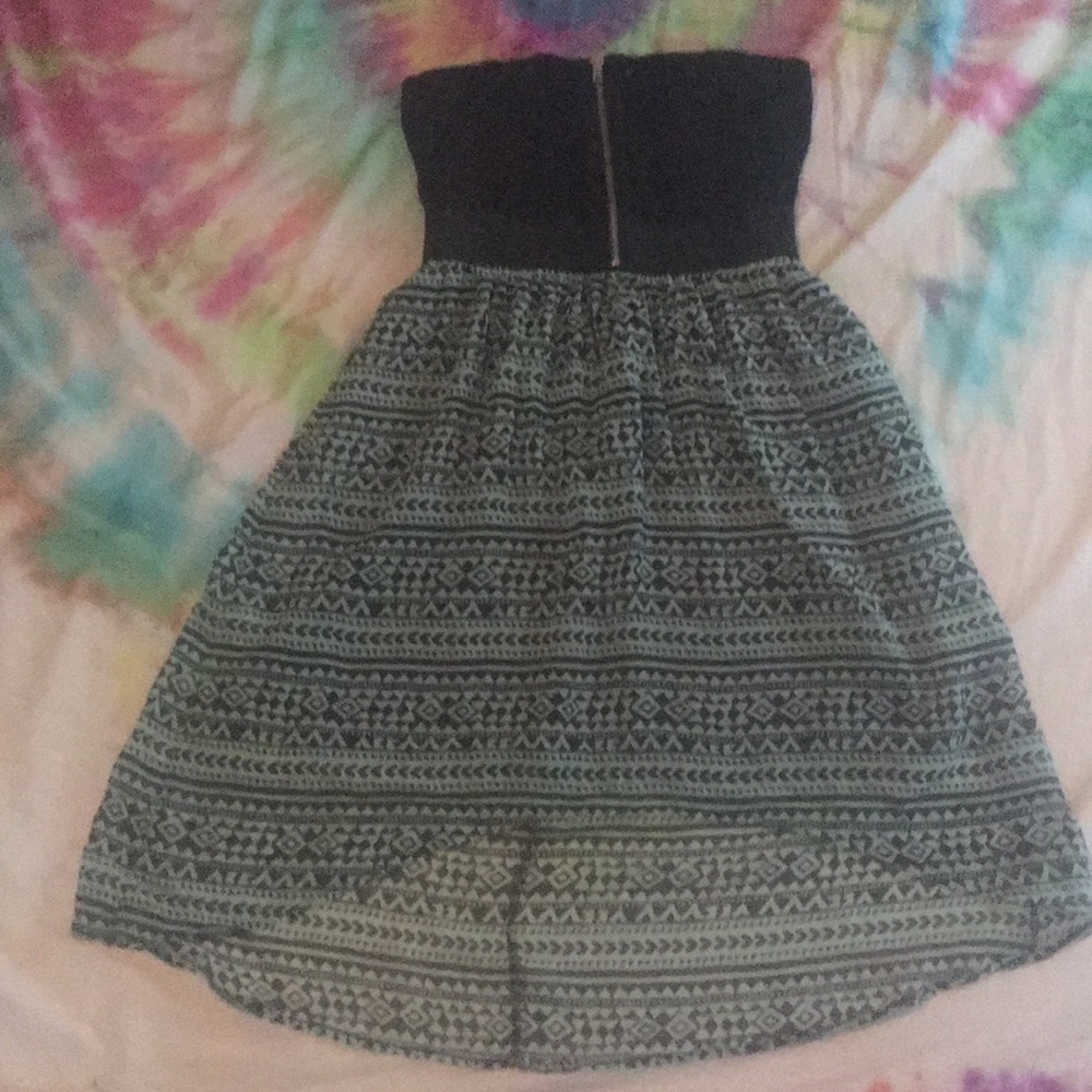 Women’s strapless high low aztec summer dress M
